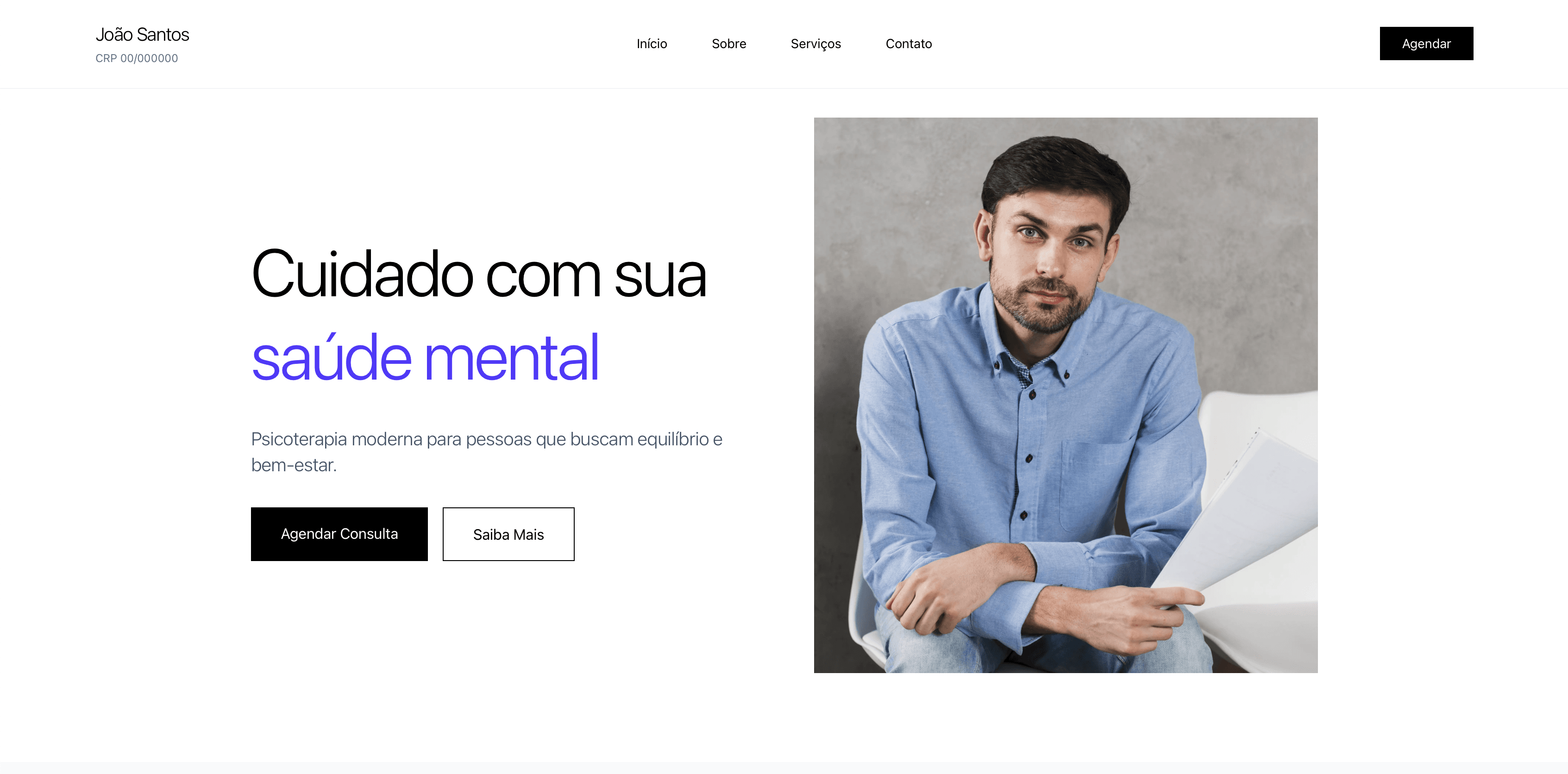 Modelo Moderno - Landing Page para Psicólogos