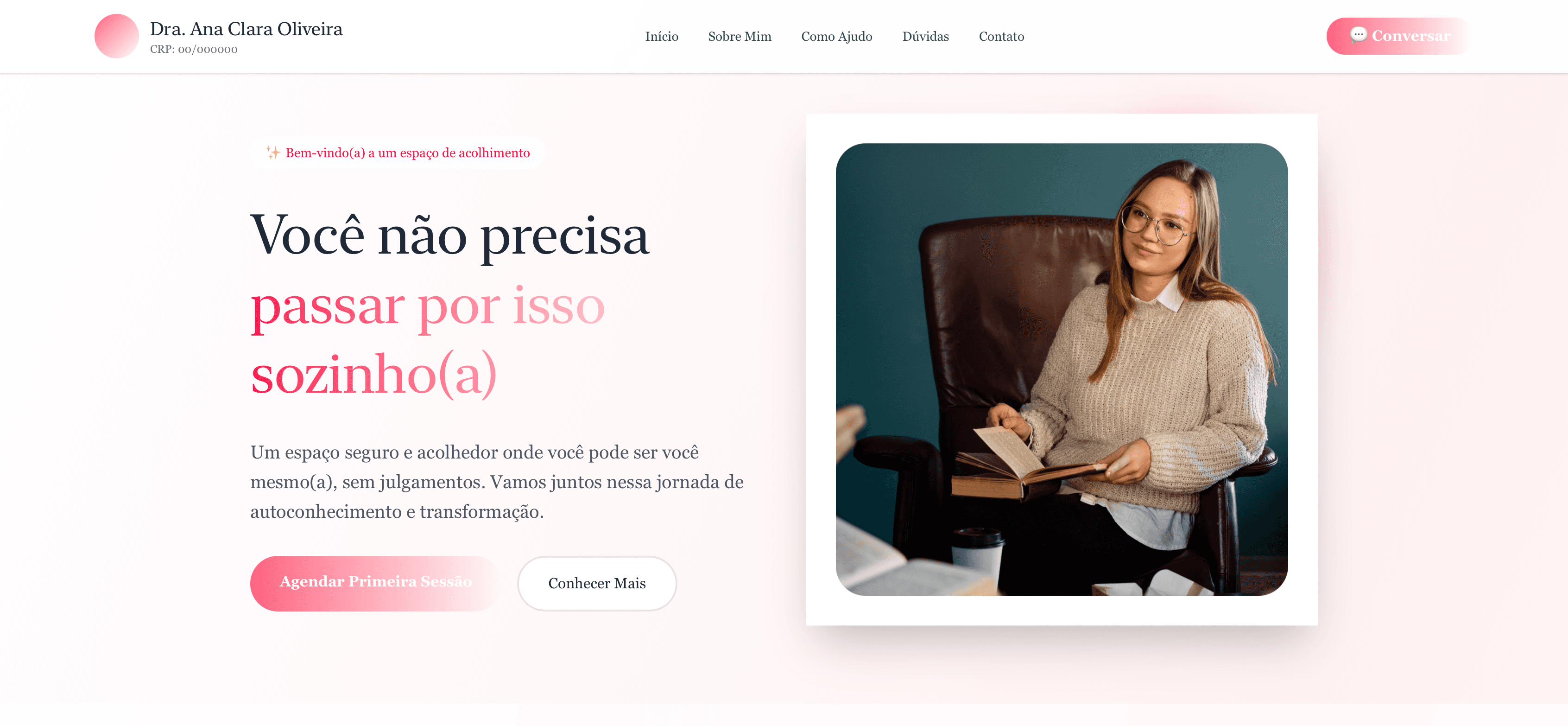 Modelo Acolhedor - Landing Page para Psicólogos